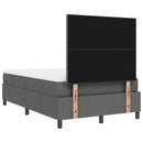 Box spring seng med hovedgærde Mørkegrå 120 x 190 cm Stof
