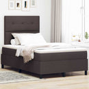 Box spring seng med hovedgærde Mørk Brun 120 x 190 cm Stof