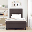 Box spring seng med hovedgærde Mørk Brun 120 x 190 cm Stof