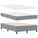 Box spring seng med hovedgærde Lysegrå 120 x 200 cm Stof