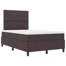 Box spring seng med hovedgærde Mørk Brun 120 x 200 cm Stof