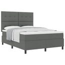 Box spring seng med hovedgærde Mørkegrå 140 x 190 cm Stof