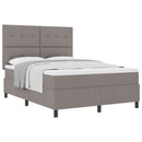 Box spring seng med hovedgærde Gråbrun 140 x 200 cm Stof