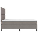 Box spring seng med hovedgærde Gråbrun 140 x 200 cm Stof