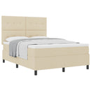 Box spring seng med hovedgærde Creme 140 x 200 cm Stof