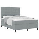 Box spring seng med hovedgærde Lysegrå 160 x 200 cm Stof