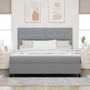 Box spring seng med hovedgærde Lysegrå 180 x 200 cm Stof