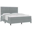 Box spring seng med hovedgærde Lysegrå 180 x 200 cm Stof