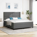 Box spring seng med hovedgærde Mørkegrå 180 x 200 cm Stof