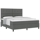 Box spring seng med hovedgærde Mørkegrå 180 x 200 cm Stof