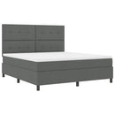 Box spring seng med hovedgærde Mørkegrå 180 x 200 cm Stof