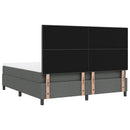 Box spring seng med hovedgærde Mørkegrå 180 x 200 cm Stof