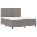 Box spring seng med hovedgærde Gråbrun 180 x 200 cm Stof