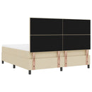 Box spring seng med hovedgærde Creme 180 x 200 cm Stof