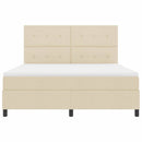 Box spring seng med hovedgærde Creme 180 x 200 cm Stof