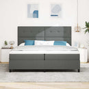 Box spring seng med hovedgærde Mørkegrå 200 x 200 cm Stof