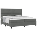 Box spring seng med hovedgærde Mørkegrå 200 x 200 cm Stof