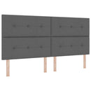 Box spring seng med hovedgærde Mørkegrå 200 x 200 cm Stof