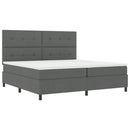 Box spring seng med hovedgærde Mørkegrå 200 x 200 cm Stof