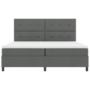 Box spring seng med hovedgærde Mørkegrå 200 x 200 cm Stof