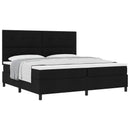 Box spring seng med hovedgærde Sort 200 x 200 cm Stof
