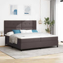 Box spring seng med hovedgærde Mørk Brun 200 x 200 cm Stof