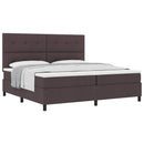 Box spring seng med hovedgærde Mørk Brun 200 x 200 cm Stof