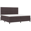 Box spring seng med hovedgærde Mørk Brun 200 x 200 cm Stof