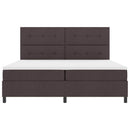 Box spring seng med hovedgærde Mørk Brun 200 x 200 cm Stof
