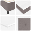Box spring seng med hovedgærde Gråbrun 200 x 200 cm Stof
