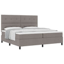 Box spring seng med hovedgærde Gråbrun 200 x 200 cm Stof