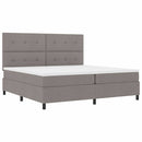 Box spring seng med hovedgærde Gråbrun 200 x 200 cm Stof