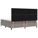 Box spring seng med hovedgærde Gråbrun 200 x 200 cm Stof