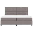 Box spring seng med hovedgærde Gråbrun 200 x 200 cm Stof