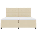 Box spring seng med hovedgærde Creme 200 x 200 cm Stof