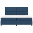 Box spring seng med hovedgærde Blå 200 x 200 cm Stof