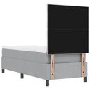 Box spring seng med hovedgærde Lysegrå 80 x 200 cm Stof