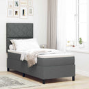 Box spring seng med hovedgærde Mørkegrå 80 x 200 cm Stof