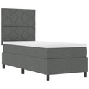 Box spring seng med hovedgærde Mørkegrå 80 x 200 cm Stof