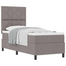 Box spring seng med hovedgærde Gråbrun 80 x 200 cm Stof