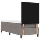 Box spring seng med hovedgærde Gråbrun 80 x 200 cm Stof
