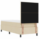Box spring seng med hovedgærde Creme 80 x 200 cm Stof