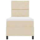 Box spring seng med hovedgærde Creme 80 x 200 cm Stof
