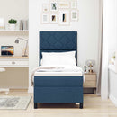 Box spring seng med hovedgærde Blå 80 x 200 cm Stof