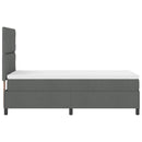 Box spring seng med hovedgærde Mørkegrå 90 x 190 cm Stof