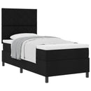 Box spring seng med hovedgærde Sort 90 x 190 cm Stof