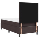 Box spring seng med hovedgærde Mørk Brun 90 x 190 cm Stof
