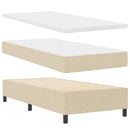 Box spring seng med hovedgærde Creme 90 x 190 cm Stof