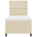 Box spring seng med hovedgærde Creme 90 x 190 cm Stof