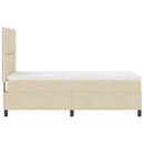 Box spring seng med hovedgærde Creme 90 x 190 cm Stof